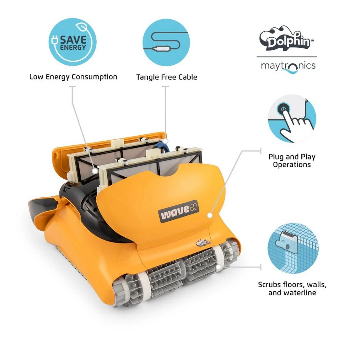 Dolphin - Wave 60 Commercial Robotic Pool Cleaner With Caddy 5 Dolphin - Wave 60 Commercial Robotic Pool Cleaner With Caddy - Image 5